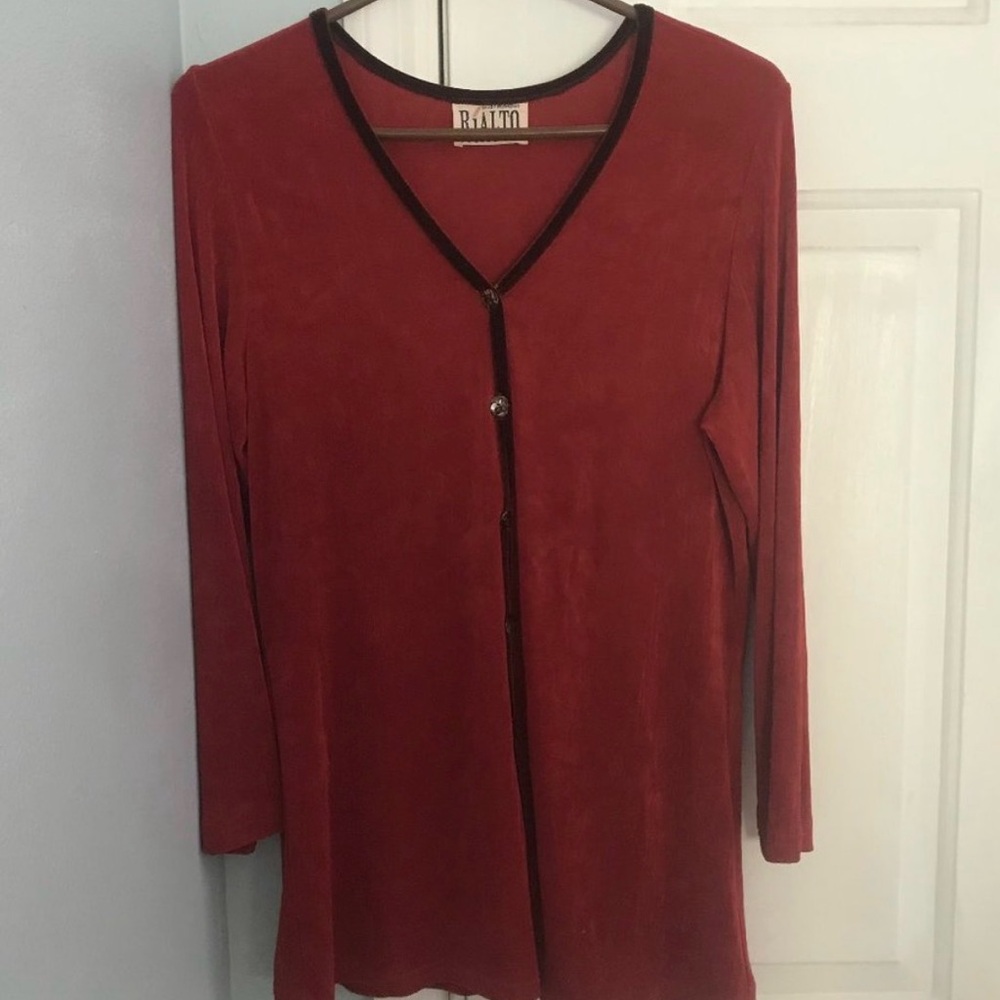 Stylish Red Button Down Shirt by